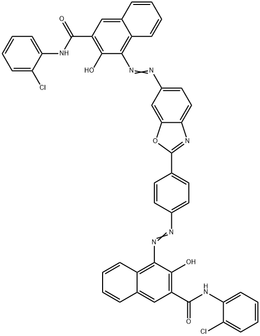 N-(2-CHLOROPHENYL)-4-[[4-[6-[[3-[[(2-CHLOROPHENYL)AMINO]CARBONYL]-2-HYDROXY-1-NAPHTHALENYL]AZO]-2-BENZOXAZOLYL] PHENYL]AZO]-3-HYDROXY-2-NAPHTHALENECARBOXAMIDE Structural