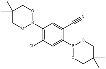 4-Chlorobenzonitrile-2,5-diboronic acid neopentyl glycol ester Structural