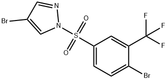 4-Bromo-1-(4-bromo-3-(trifluoromethyl)phenylsulfonyl)-1H-pyrazole Structural