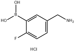 5-(Aminomethyl)-2-fluorophenylboronic acid, HCl Structural