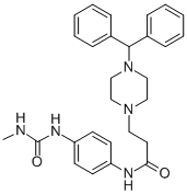 1-Piperazinepropanamide, 4-(diphenylmethyl)-N-(4-(((methylamino)carbon yl)amino)phenyl)-