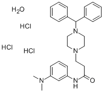 1-Piperazinepropanamide, N-(3-(dimethylamino)phenyl)-4-(diphenylmethyl )-, hydrochloride, hydrate (2:6:1)