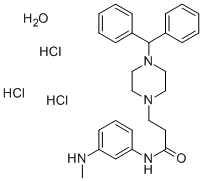 1-Piperazinepropanamide, 4-(diphenylmethyl)-N-(3-(methylamino)phenyl)- , hydrochloride, hydrate (2:6:1)