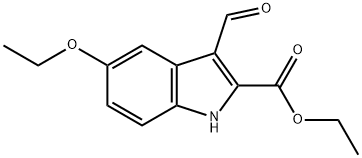 1H-INDOLE-2-CARBOXYLIC ACID,5-ETHOXY-3-FORMYL-,ETHYL ESTER Structural