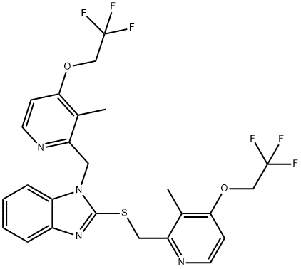 N-[3-Methyl-4-(2,2,2-trifluoroethoxy)-2-pyridinyl]Methyl Lansoprazole Sulfide Structural Picture