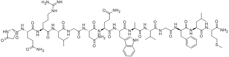 PYR-GLN-ARG-LEU-GLY-ASN-GLN-TRP-ALA-VAL-GLY-D-PHE-LEU-MET-NH2