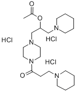 1-(3-Piperidinopropionyl)-4-(2-acetyloxy-3-piperidinopropyl)piperazine  trihydrochloride Structural