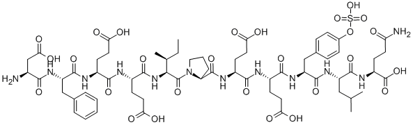 H-ASP-PHE-GLU-GLU-ILE-PRO-GLU-GLU-TYR(SO3H)-LEU-GLN-OH