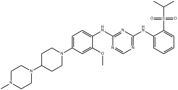 N2-[2-Methoxy-4-[4-(4-methyl-1-piperazinyl)-1-piperidinyl]phenyl]-N4-[2-[(1-methylethyl)sulfonyl]phenyl]-1,3,5-triazine-2,4-diamine