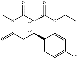 trans-3-Ethoxycarbonyl-4-(4-flurophenyl)-N-methyl piperdine-2,6-dione  Structural