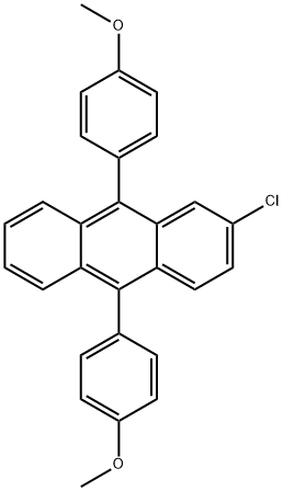 9,10-Bis(4-methoxyphenyl)-2-chloroanthracene Structural