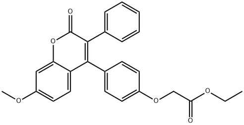 Ethyl (4-(7-methoxy-2-oxo-3-phenyl-2H-1-benzopyran-4-yl)phenoxy)acetat e