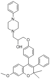 1-Piperazineethanol, alpha-((4-(7-methoxy-2,2-dimethyl-3-phenyl-2H-1-b enzopyran-4-yl)phenoxy)methyl)-4-phenyl- Structural