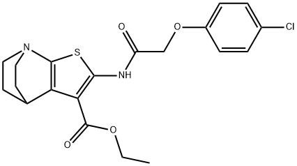 2-(4-Chlorophenoxyacetylamino)-3-ethoxycarbonylthieno(2,3-b)quinuclidi ne Structural