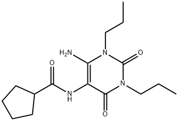 Cyclopentanecarboxamide,  N-(6-amino-1,2,3,4-tetrahydro-2,4-dioxo-1,3-dipropyl-5-pyrimidinyl)- Structural