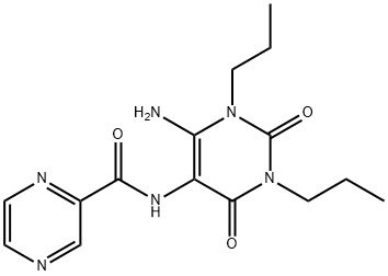 Pyrazinecarboxamide,  N-(6-amino-1,2,3,4-tetrahydro-2,4-dioxo-1,3-dipropyl-5-pyrimidinyl)-  (9CI) Structural