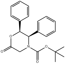 tert-Butyl (2S,3R)-(+)-6-oxo-2,3-diphenyl-4-morpholinecarboxylate Structural