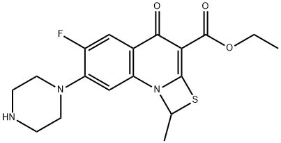 Ethyl 6-fluoro-1-methyl-4-oxo-7-(1-piprazinyl)-4H-[1,3]thiazeto[3,2-a]quinoline-3-carboxylate Structural