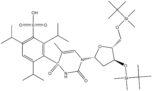 3',5'-BIS-O-(T-BUTYLDIMETHYLSILYL)-O4-(2,4,6-TRIISOPROPYL-PHENYLSULFONYL)THYMIDINE Structural