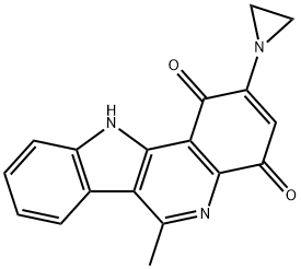 1H-Indolo(3,2-c)quinoline-1,4(11H)-dione, 2-(1-aziridinyl)-6-methyl- Structural