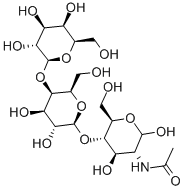 2-ACETAMIDO-2-DEOXY-4-O-([4-O-BETA-D-GALACTOPYRANOSYL]-BETA-D-GALACTOPYRANOSYL)-D-GLUCOPYRANOSE Structural