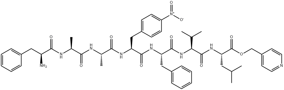 PHE-ALA-ALA-P-NITRO-PHE-PHE-VAL-LEU 4-PYRIDYLMETHYL ESTER Structural