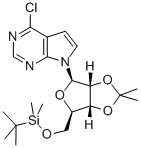 6-Chloro-7-deaza-9-(5'-O-tert-butyldimethylsilyl-2',3'-O-isopropylidene-b-D-ribofuranosyl)purine Structural