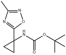 tert-butyl (1-(3-methyl-1,2,4-oxadiazol-5-yl)cyclopropyl)carbamate Structural