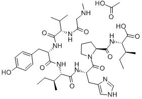 SAR-VAL-TYR-ILE-HIS-PRO-ILE ACETATE SALT Structural