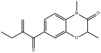 2,4-dimethyl-7-(2-methylene-1-oxobutyl)-2H-1,4-benzoxazin-3(4H)-one Structural