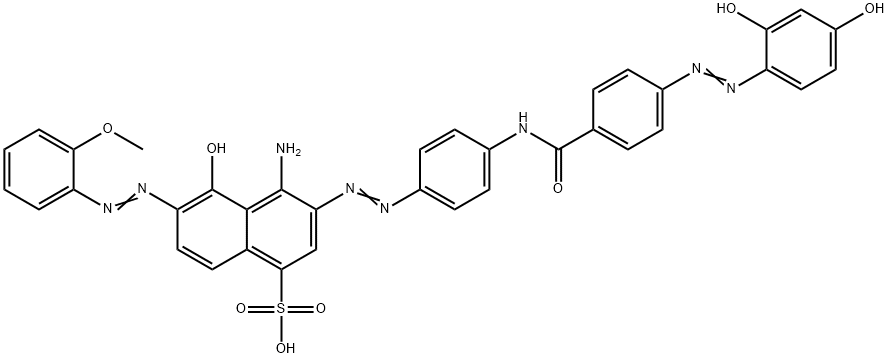 1-Naphthalenesulfonic acid, 4-amino-3-((4-((4-((2,4-dihydroxyphenyl)az o)benzoyl)amino)phenyl)azo)-5-hydroxy-6-((2-methoxyphenyl)azo)-