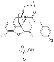 14B-(P-CHLOROCINNAMOYLAMINO)-7,8-DIHYDRO-N-CYCLOPROPYLMETHYLMORPHINONE MESYLATE Structural