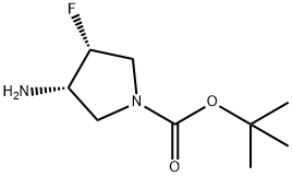 1-Pyrrolidinecarboxylic acid, 3-amino-4-fluoro-, 1,1-dimethylethyl ester, (3S,4R)- Structural