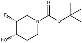 tert-butyl (3R,4S)-3-fluoro-4-hydroxypiperidine-1-carboxylate Structural