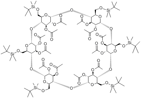 Hexakis-(2,3-di-O-acetyl-6-O-tert.-Butyldimethylsilyl)-alpha-Cyclodextrin Structural