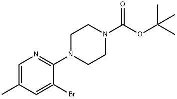 tert-Butyl 4-(3-bromo-5-methylpyridin-2-yl)piperazine-1-carboxylate Structural