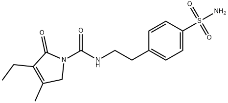4-[2-[(3-Ethyl-4-methyl-2-oxo-3-pyrrolin-1-yl)carboxamido]ethyl]benzenesulfonamide Structural