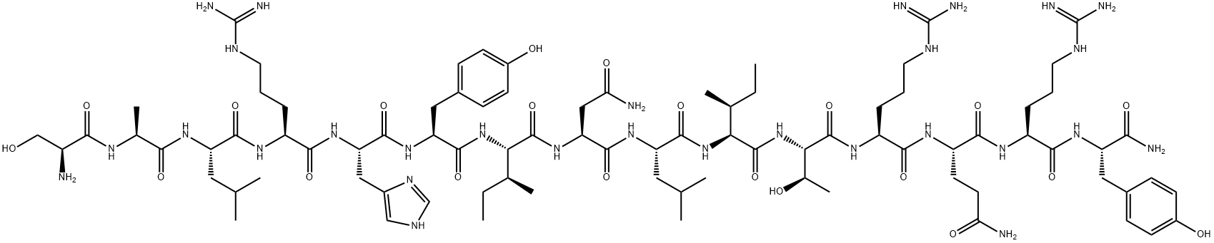 H-SER-ALA-LEU-ARG-HIS-TYR-ILE-ASN-LEU-ILE-THR-ARG-GLN-ARG-TYR-NH2