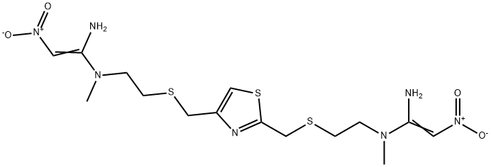 N1,N1'-[2,4-Thiazolediylbis(Methylenethio-2,1-ethanediyl)]bis(N'-Methyl-2-nitro-1,1-ethenediaMine) Structural