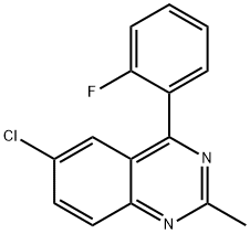 6-Chloro-2-methyl-4-(2-fluorophenyl)quinazoline  Structural