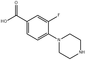 3-Fluoro-4-piperazinobenzoic Acid Structural