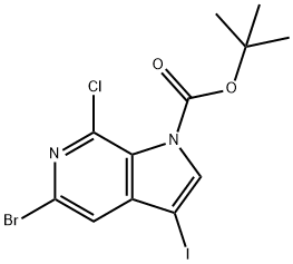 tert-Butyl 5-bromo-7-chloro-3-iodo-1H-pyrrolo[2,3-c]pyridine-1-carboxylate Structural