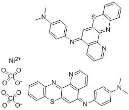 BIS(N,N-DIMETHYL-N'-5H-PYRIDO[2,3-A]PHENOTHIAZIN-5-YLIDENE-1,4-PHENYLENEDIAMINE)NICKEL(II) DIPERCHLORATE Structural