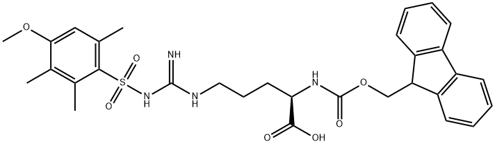 N-Fmoc-N'-(4-methoxy-2,3,6-trimethylbenzenesulfonyl)-D-arginine Structural