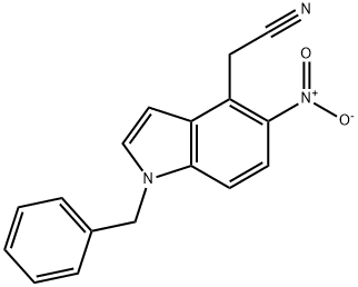 1H-INDOLE-4-ACETONITRILE, 5-NITRO-1-(PHENYLMETHYL)-