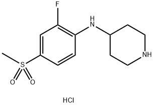 N-[2-Fluoro-4-(methylsulfonyl)phenyl]piperidin-4-amine hydrochloride Structural