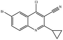 6-Bromo-4-chloro-2-cyclopropylquinoline-3-carbonitrile Structural