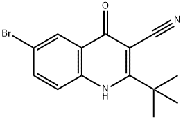 6-Bromo-2-tert-butyl-4-oxo-1,4-dihydroquinoline-3-carbonitrile Structural