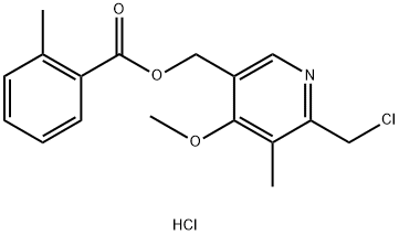 o-Toluic Acid (4-Methoxy-6-chloroMethyl-5-Methyl-3-pyridinyl)Methyl Ester Hydrochl Structural