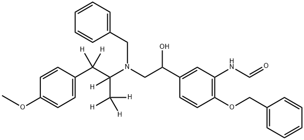 RAC-N-BENZYL-N-[2-HYDROXYL-2-(4-BENZYLOXY-3-FORMAMIDOPHENYL)-ETHYL]-3-(4-METHOXYPHENYL)-2-PROPYLAMINE-D6 Structural